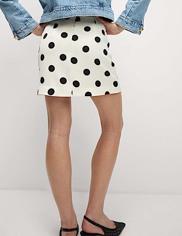 Polka Dot Mini A-Line Skirt