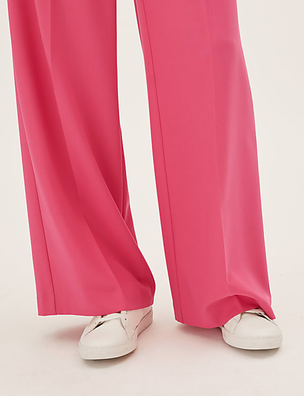 Pleat Front Wide Leg Trousers