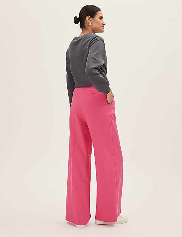 Pleat Front Wide Leg Trousers