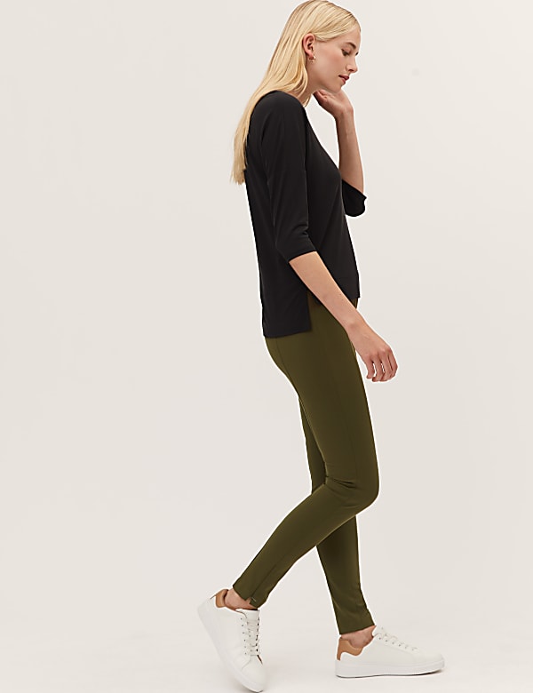 Khaki ankle grazer trousers hotsell
