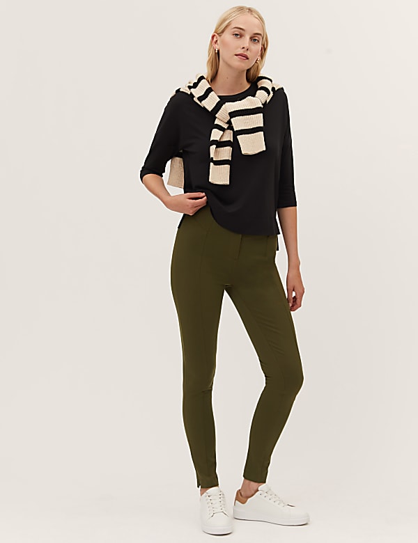 Skinny Ankle Grazer Trousers with Stretch