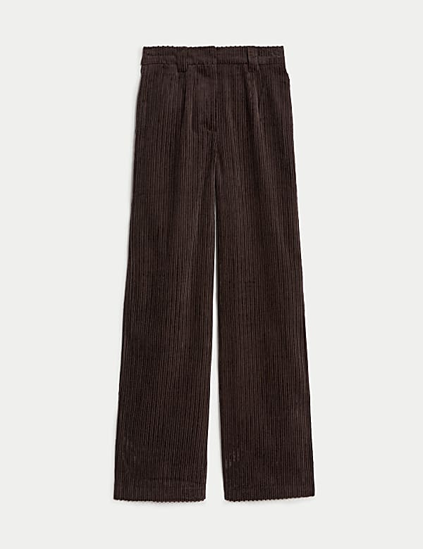 Pantalon coupe large en velours c&ocirc;tel&eacute; - FR