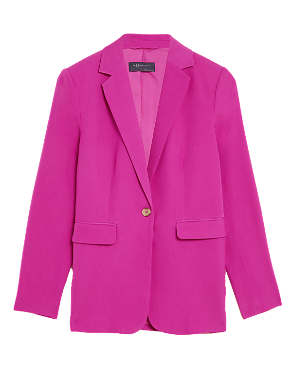 Satin Look Relaxed Single Breasted Blazer