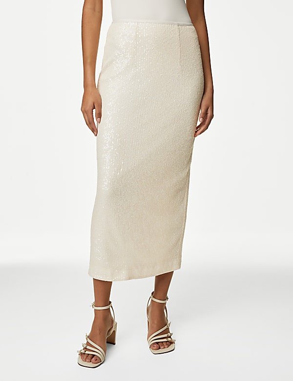 Sequin Midaxi Column Skirt - DK