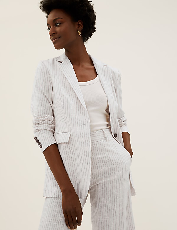 Marks and spencer linen blazer clearance