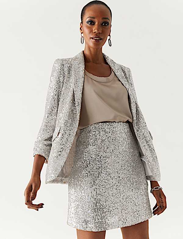 Sequin Mini A-Line Skirt