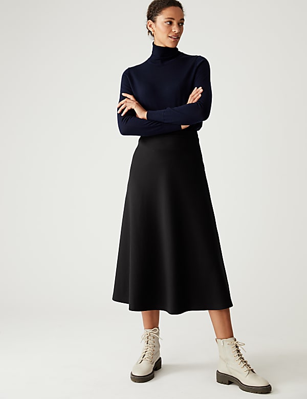 Jersey Midi Circle Skirt