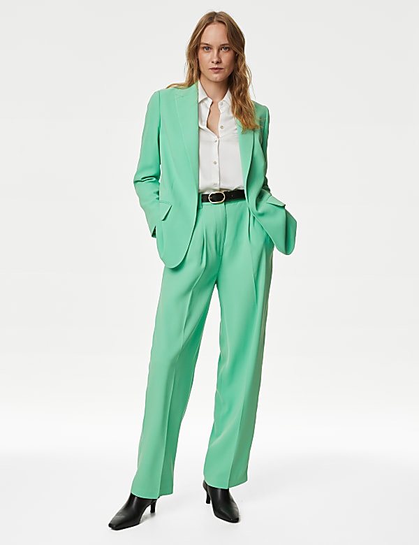 Crepe Relaxed Single Breasted Blazer LEAF Blazers M S CH