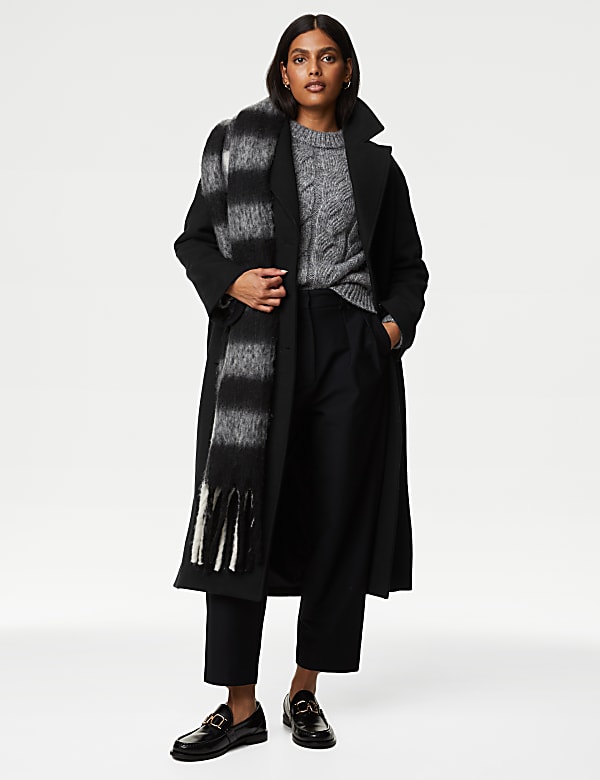 Belted Relaxed Coat with Wool - FI