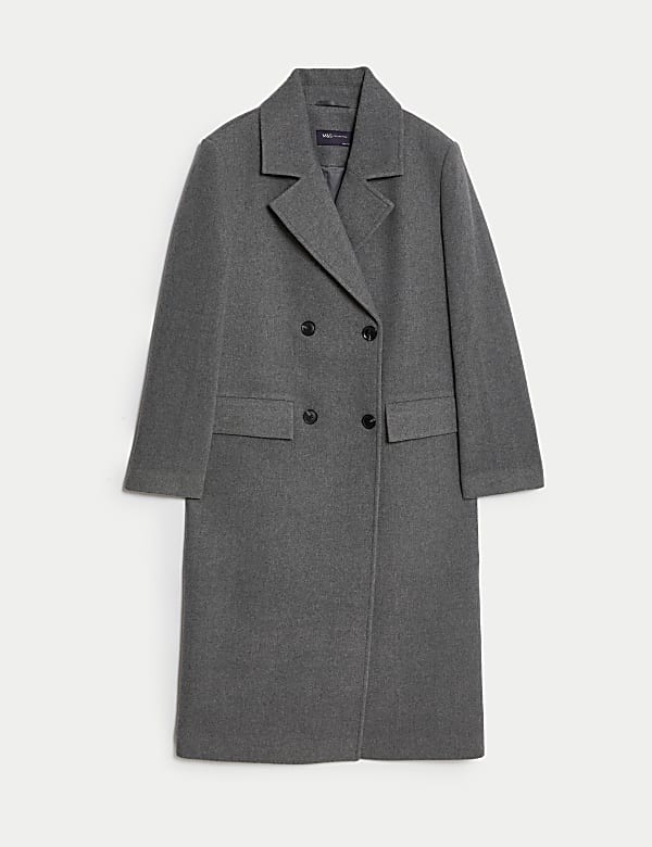 Double Breasted Longline Coat with Wool - IL