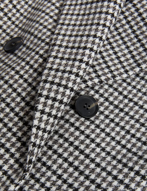Checked Double Breasted Short Coat