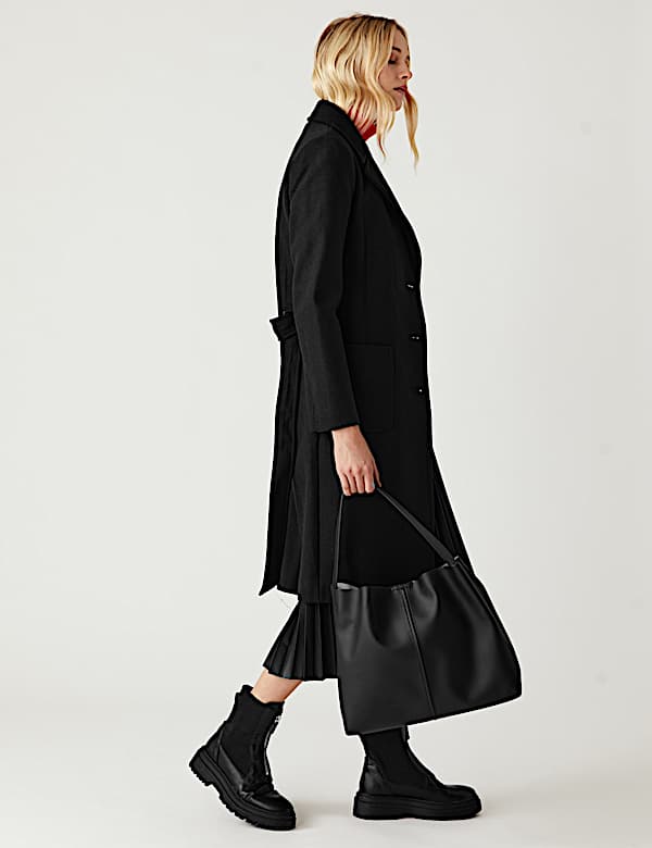 Belted Single Breasted Tailored Coat - FR