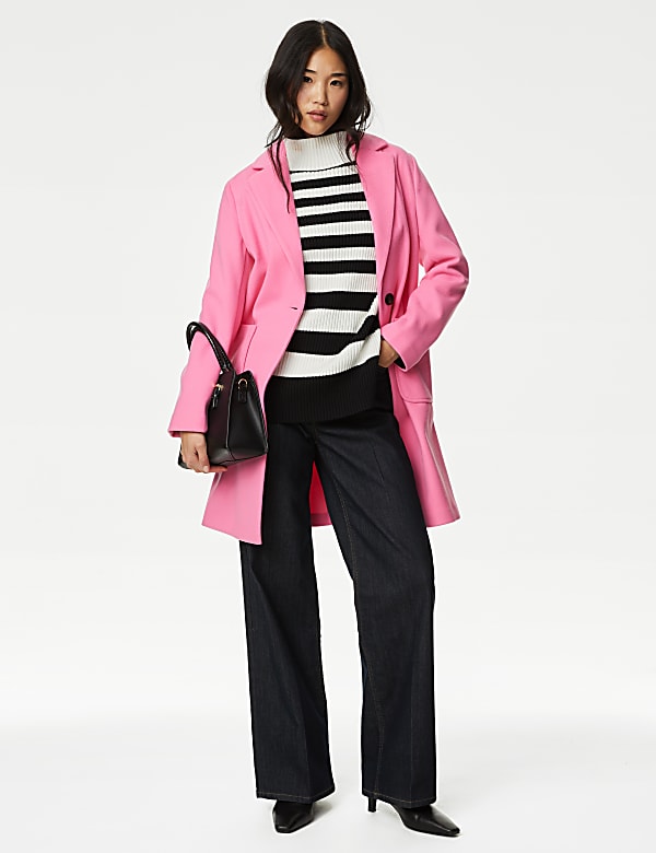 Relaxed Single Breasted Coat NAVY Coats M S GR