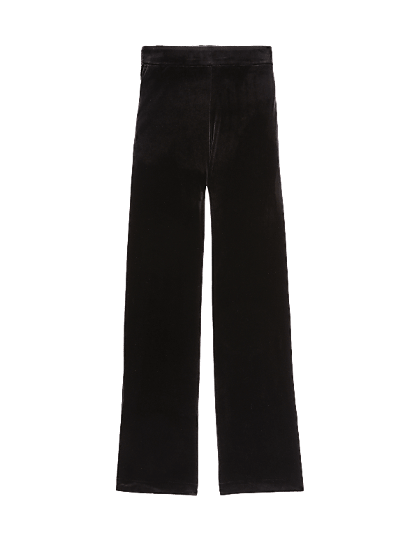 Velvet Elasticated Waist Wide Leg Trousers