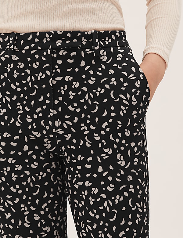 Cotton Blend Slim Fit Ankle Grazer Trousers