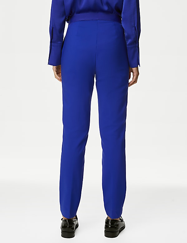 Cotton Blend Slim Fit Ankle Grazer Trousers