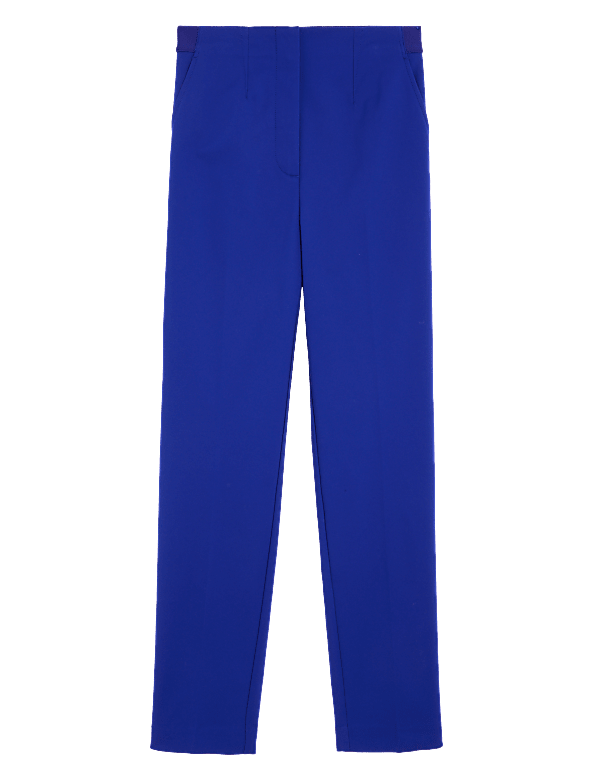 Cotton Blend Slim Fit Ankle Grazer Trousers