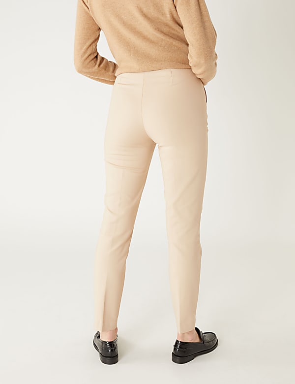 Cotton Blend Slim Fit Ankle Grazer Trousers