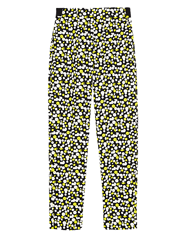 Cotton Rich Printed Slim Fit Trousers