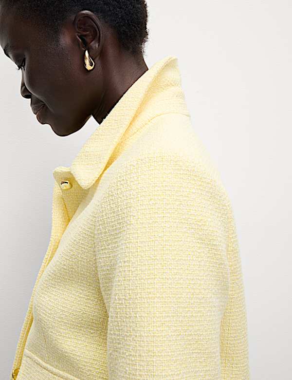 Cotton Rich Striped Short Jacket - DE