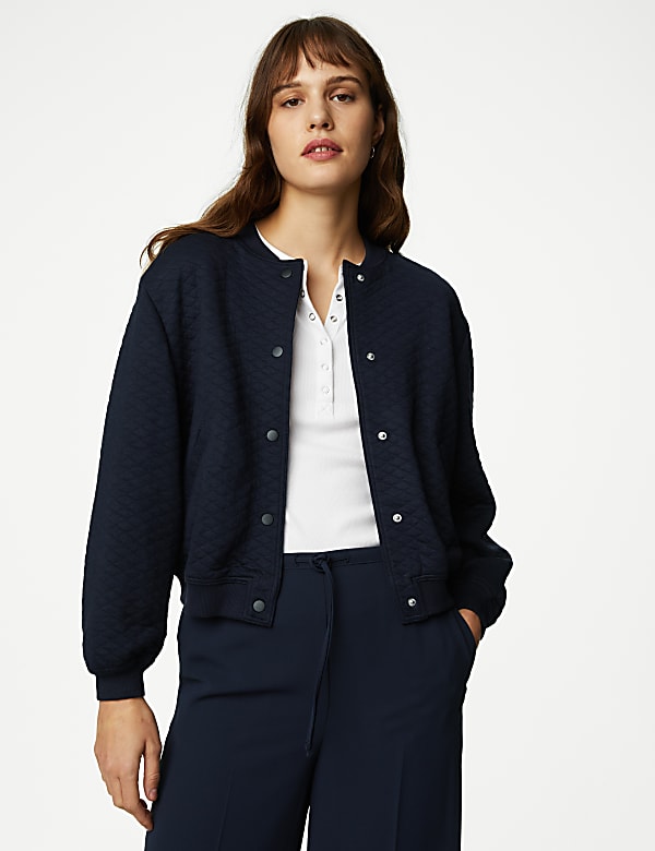 Jersey Quilted Bomber Jacket - KR