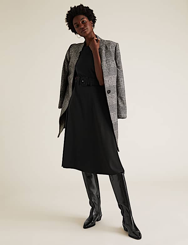 Belted Midi Skater Dress