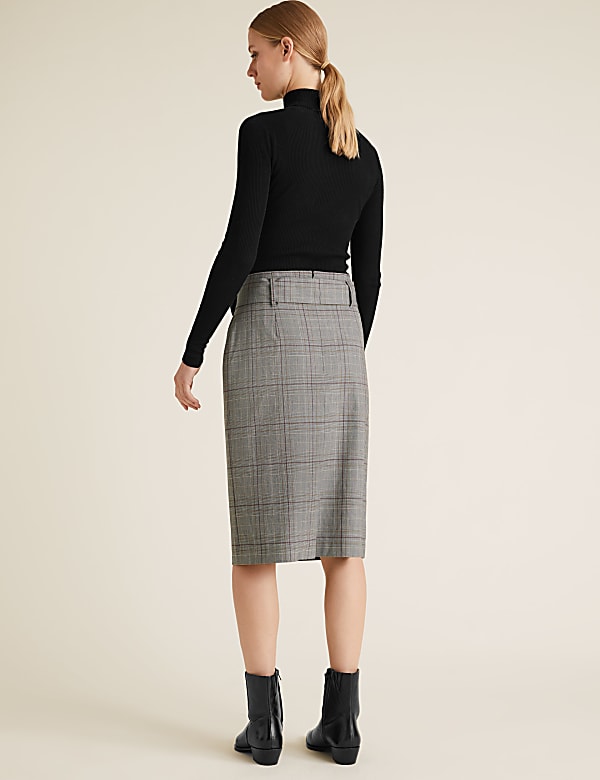 Knee length check skirts new arrivals