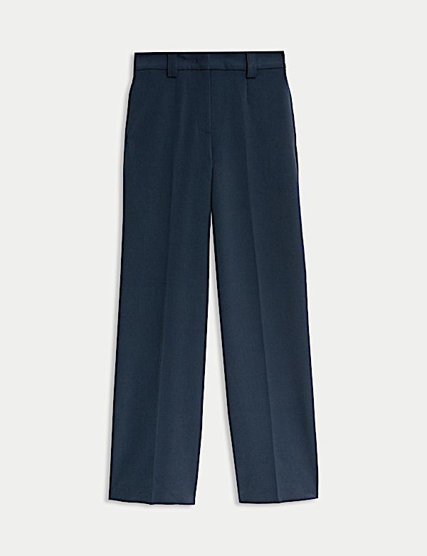 Crepe Tab Detail Wide Leg Trousers - AU