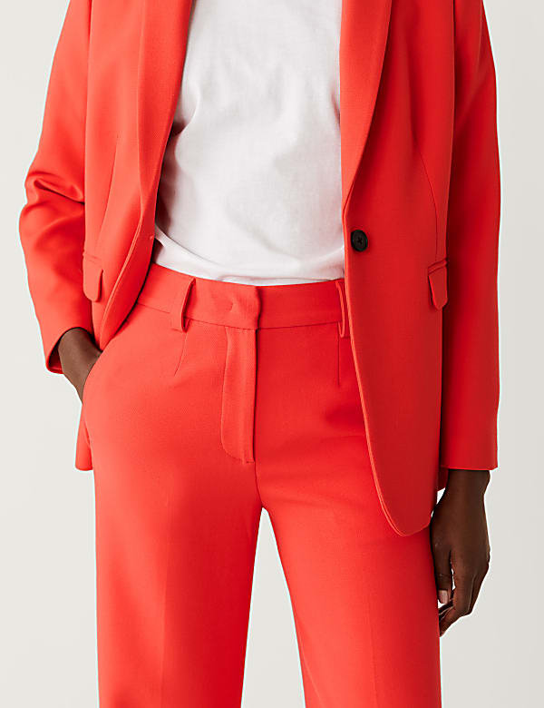 Crepe Tab Detail Wide Leg Trousers