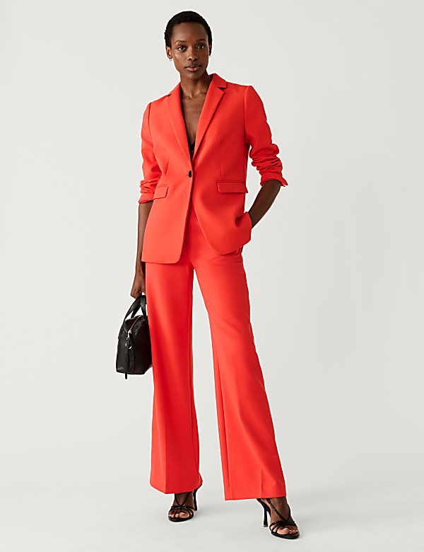 Crepe Tab Detail Wide Leg Trousers