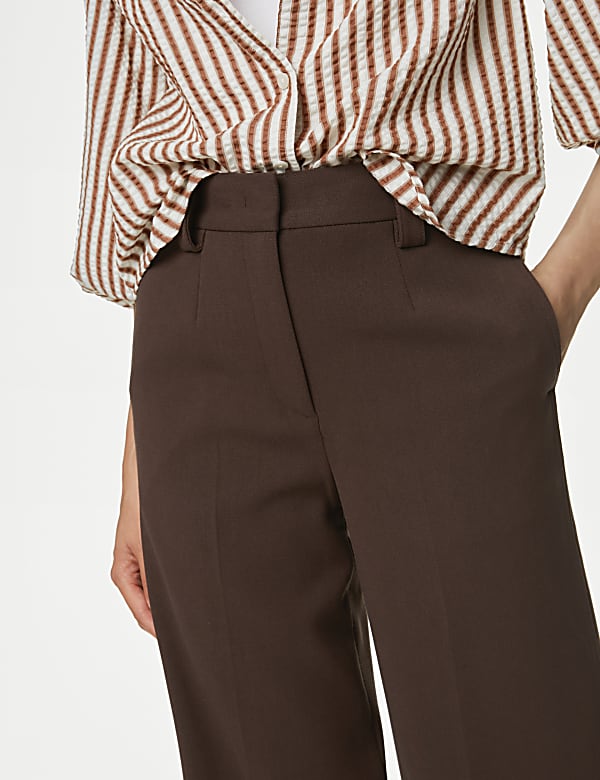 Crepe Tab Detail Wide Leg Trousers
