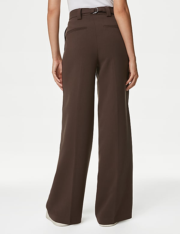 Crepe Tab Detail Wide Leg Trousers