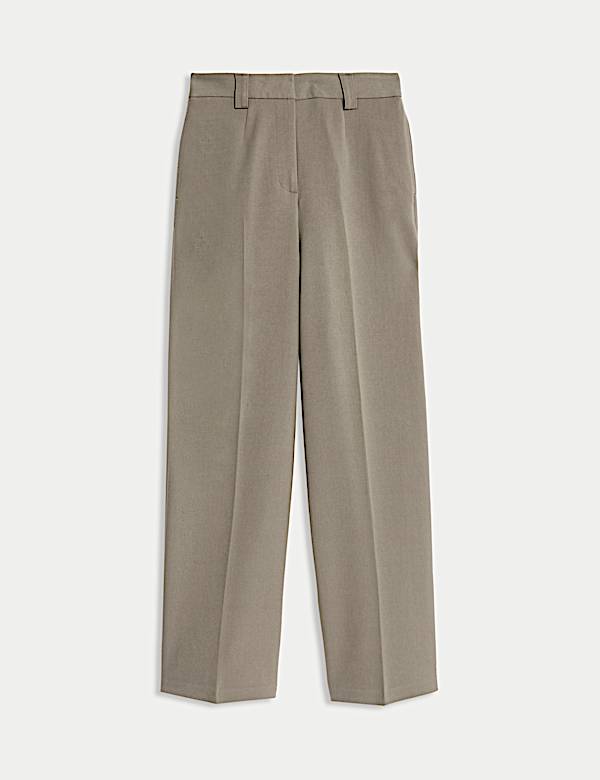 Crepe Tab Detail Wide Leg Trousers - CA