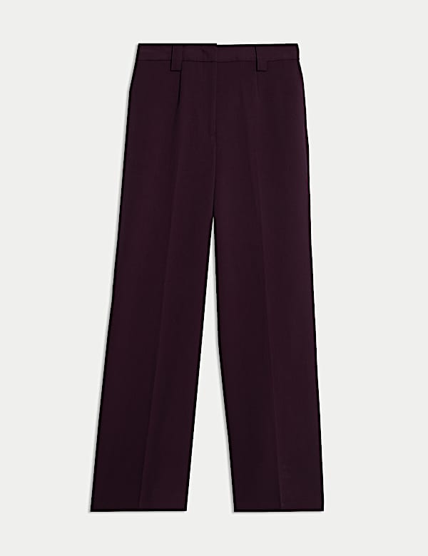 Crepe Tab Detail Wide Leg Trousers - AU