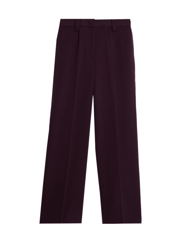 Crepe Tab Detail Wide Leg Trousers