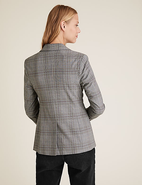 Tailored Checked Single Breasted Blazer