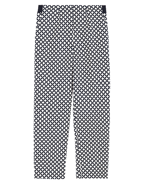 Cotton Rich Geometric Slim Fit Trousers