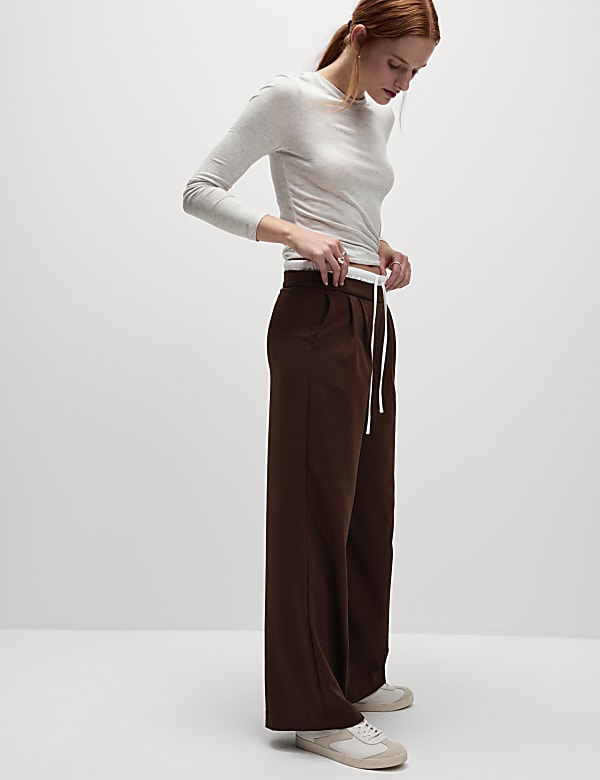 Drawstring Wide Leg Trousers