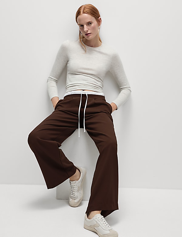 Drawstring Wide Leg Trousers