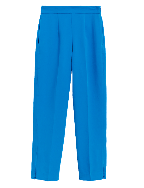 Zip Detail Straight Leg Trousers