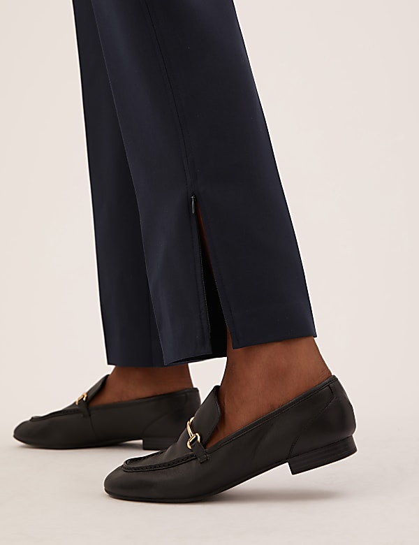 Zip Detail Straight Leg Trousers