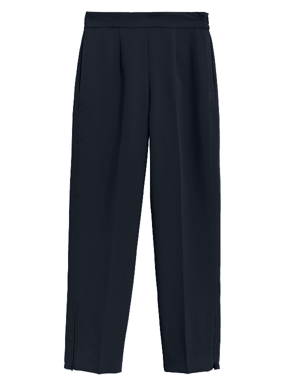 Zip Detail Straight Leg Trousers