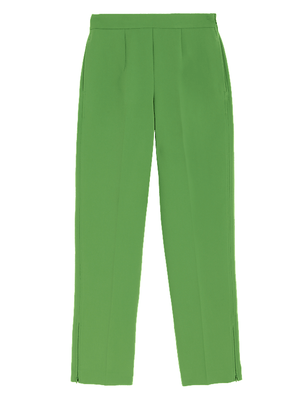 Zip Detail Straight Leg Trousers