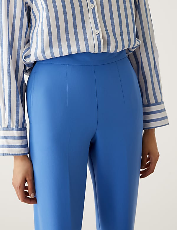 Zip Detail Straight Leg Trousers