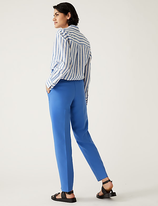 Zip Detail Straight Leg Trousers