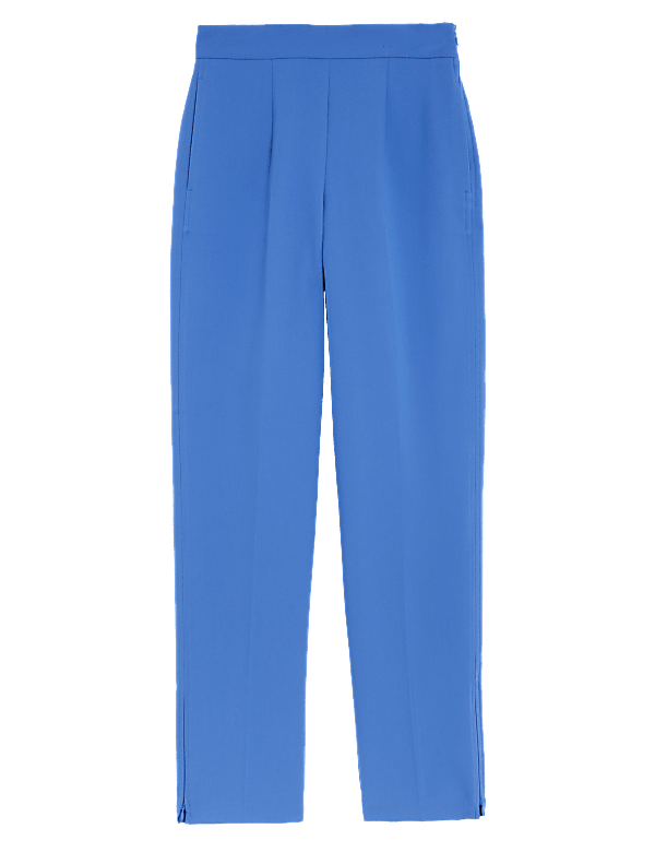 Zip Detail Straight Leg Trousers