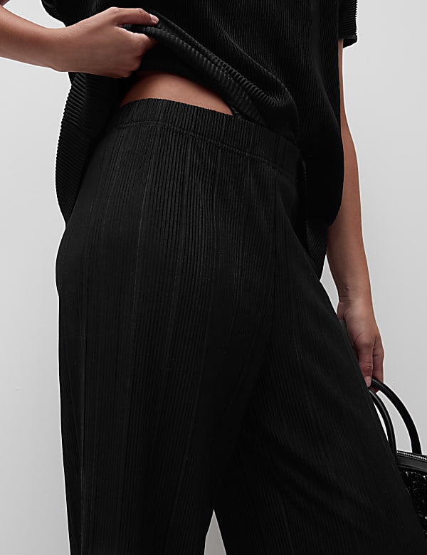 Jersey Plisse Wide Leg Trousers - SI