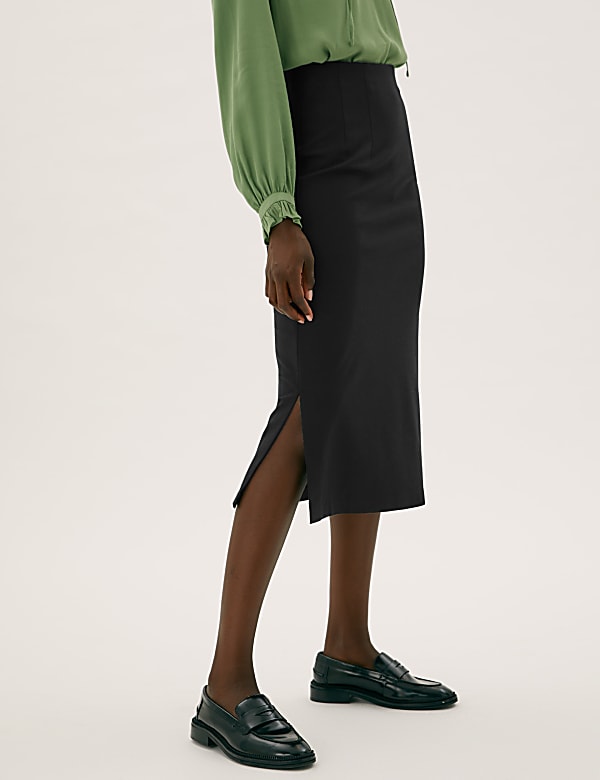 Jersey Midi Pencil Skirt