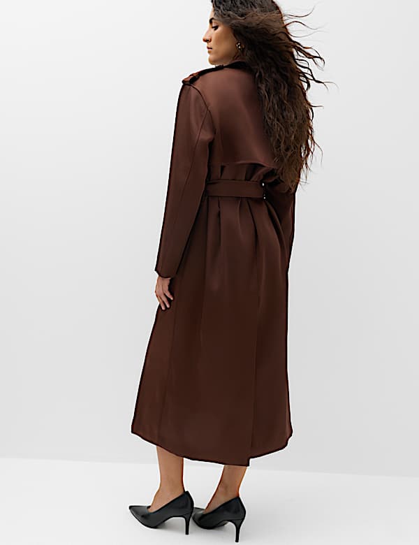 Satin Belted Trench Coat - MX