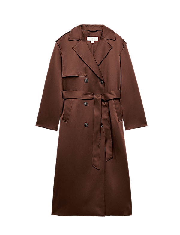 Satin Belted Trench Coat